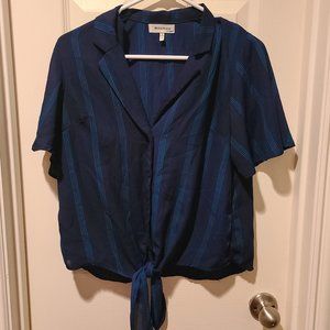 Monteau Size M Blue Stripped Top